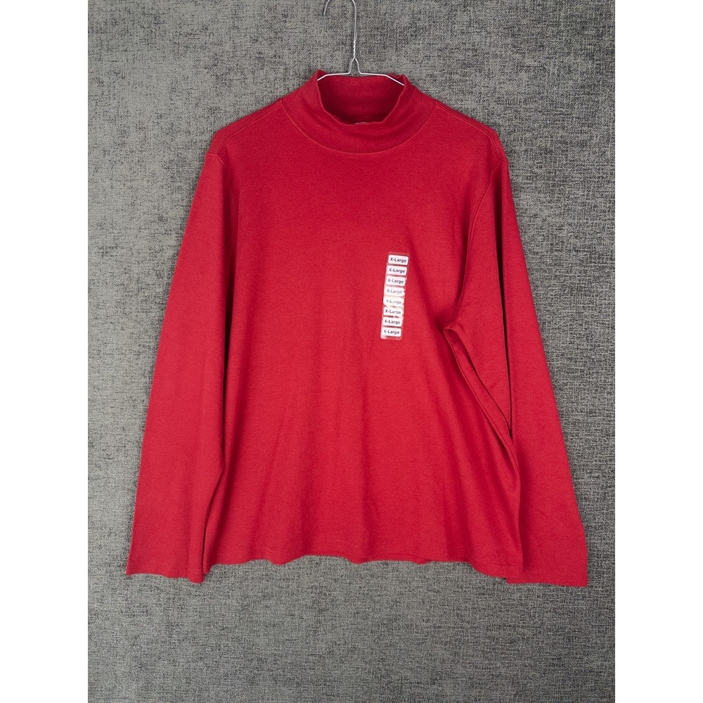 NWT Charter Club Pullover Sweater Womens XL Red‎ Turtleneck Solid Loose